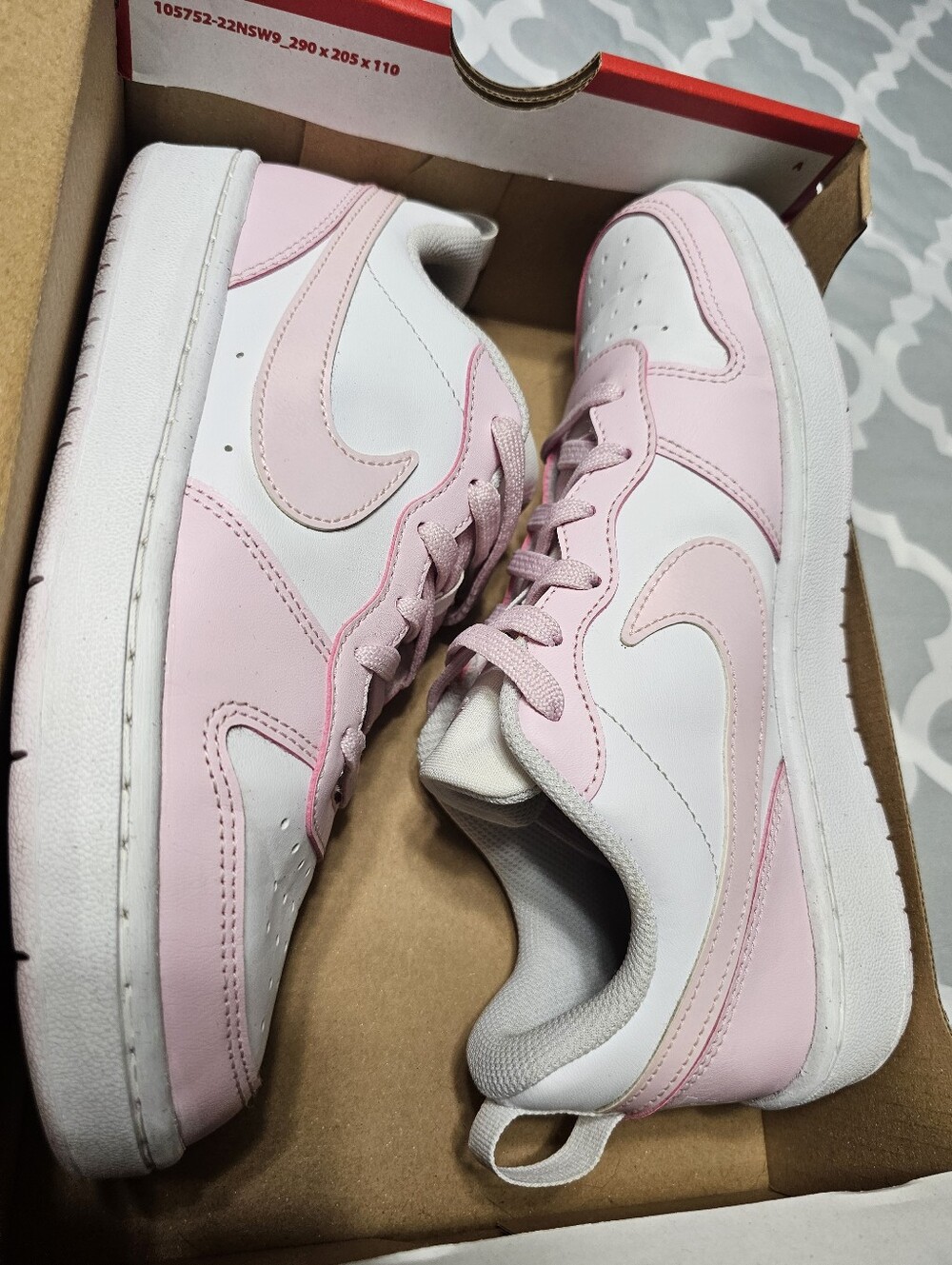 Big Girl Size 6 Pink& White Nike Shoes